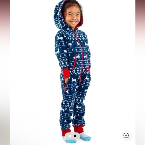 NWOT TIPSY ELVES- BOY'S / GIRL'S BLUE REINDEER JUMPSUIT SIZE 4T - Picture 2 of 2